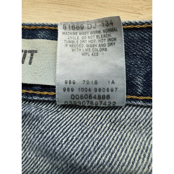 VINTAGE Levi's 505 Men Shorts 36 Blue Y2K Denim Jean Zip Fly Medium Wash - Picture 5 of 5